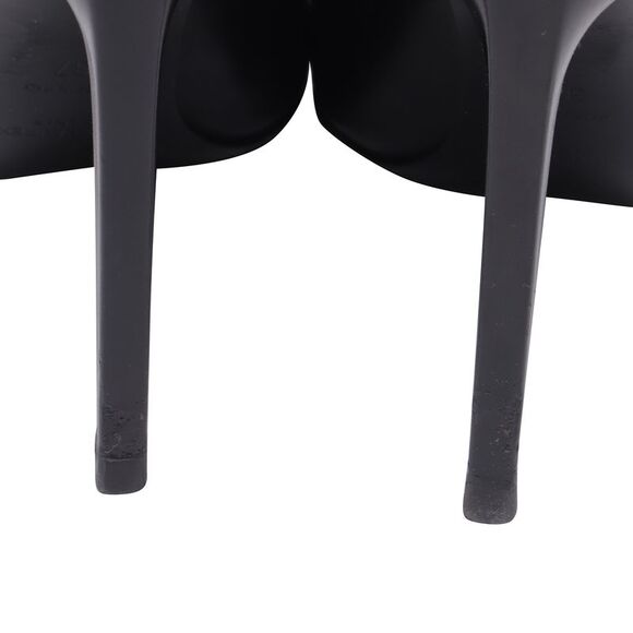 Saint Laurent Anja Pointed-Toe Pumps in Black Leather - Picture 6 of 8